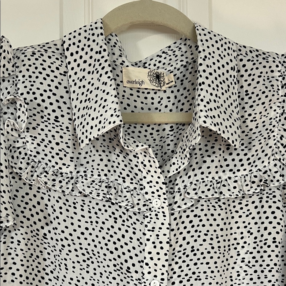Everleigh Black and White Dotted Blouse